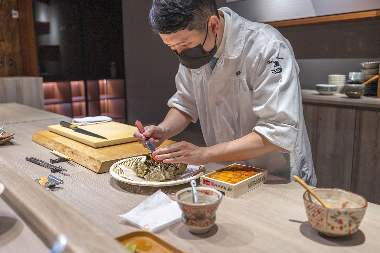 【台中無菜單推薦】船艙せんしつ 天 料理：頂級天婦羅 Omakase 究極盛宴，九州松葉蟹、海膽鮪魚海苔包，最新2026台中北屯區美食推薦 59