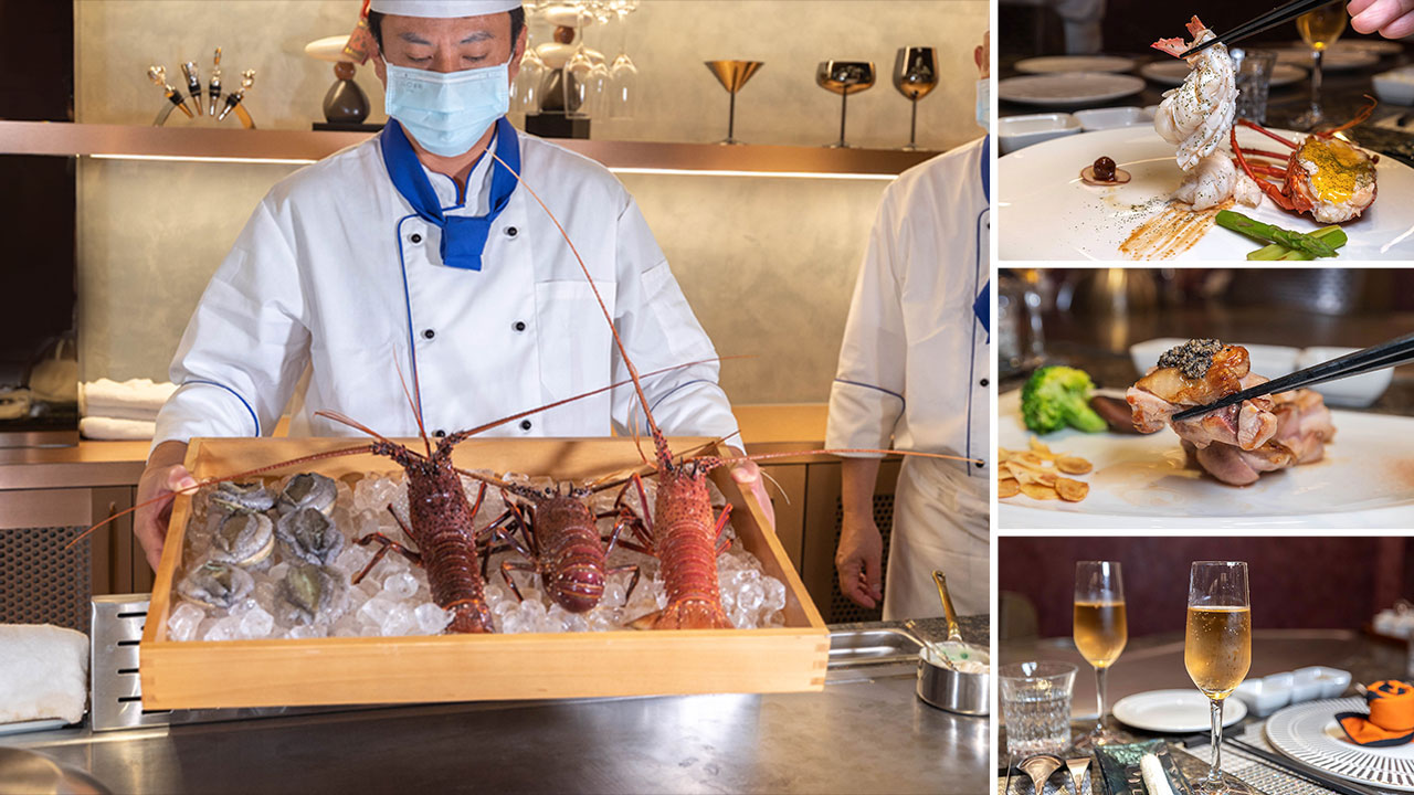 藍帶米淇鐵板燒｜台中超奢鐵板燒香檳氣泡飲喝到飽，生猛海鮮龍蝦、頂級日本A5頂級和牛牛排、日月潭紅玉雞、西班牙伊比利豬，海陸套餐一次吃到爽，2025台中北屯美食推薦