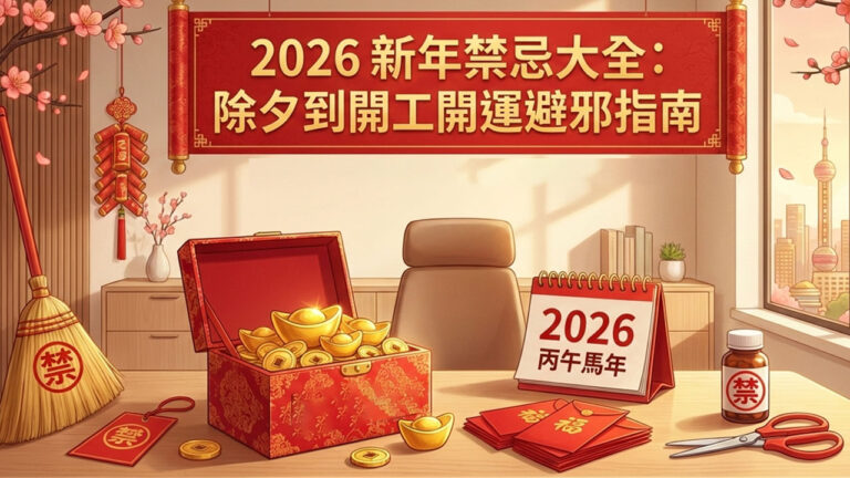 【2026農曆新年禁忌大全】除夕到開工全攻略：100+避邪招財祕訣，助你丙午馬年好運翻倍！