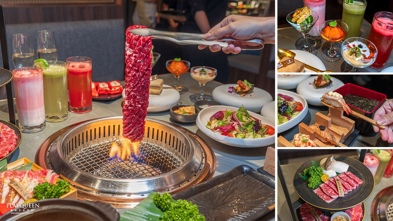 札卡燒肉南屯店｜被燒肉耽誤的高級日本料理？壽司之神御用海苔×桌邊代烤A5和牛羽下，焦糖烏魚子蟹膏、啢男聯名甜點，台中南屯聚餐約會新天花板！
